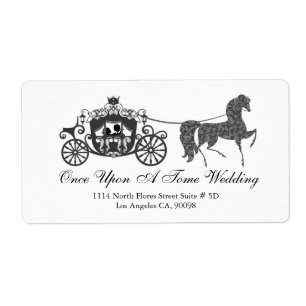 Mariage blanc et noir Cheval et Étiquette de trans