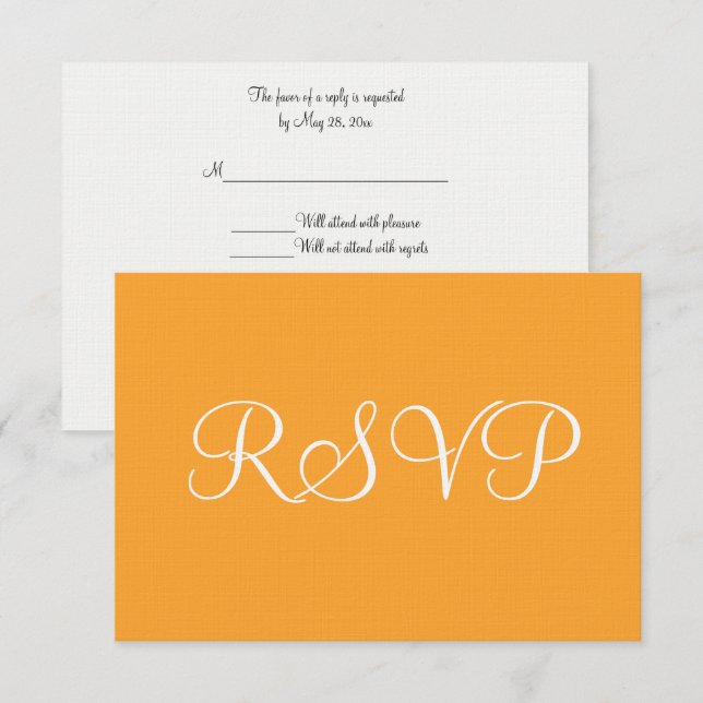 Mariage blanc orange RSVP (Devant / Derrière)