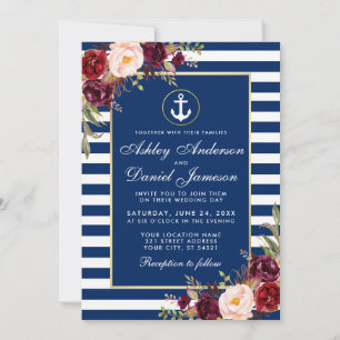 Mariage Bleu Bleu Brougeâtre Invitation W
