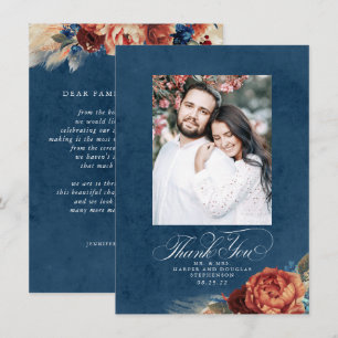 Mariage bleu de la marine de terre Merci photo
