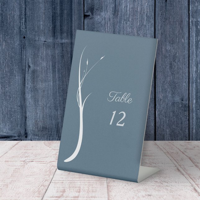 Mariage bleu Dusty Numéros de tableau Panneau de p (Dusty Blue Wedding Table Numbers Pedestal Sign)