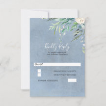 Mariage bleu et vert Dusty RSVP