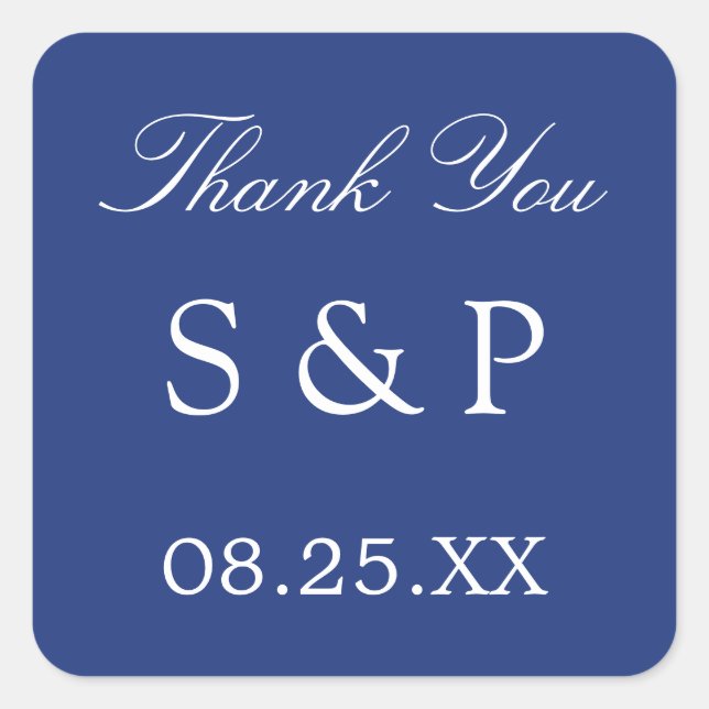 Mariage bleu foncé Favoriser Merci Sticker (Devant)