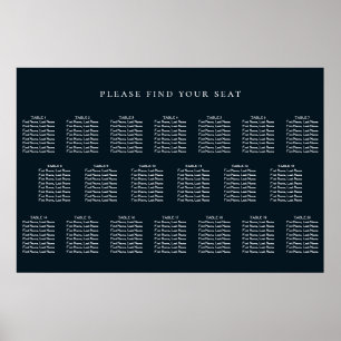 Mariage bleu marine 20 Tableau de sièges
