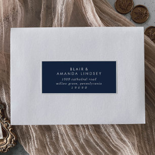 Mariage bleu moderne Étiquettes de adresse d'hôtes