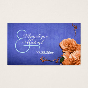 Mariage bleu orange merci à plat