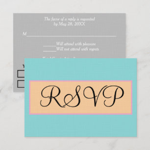 Mariage Bleu Turquoise Argent Rose RSVP