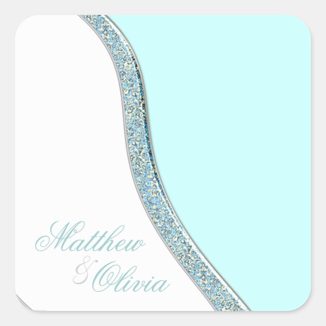 Mariage bleu turquoise Favoriser Étiquette Envelop (Devant)