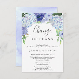 Mariage Blue Hydrangea Reporté Faire-part