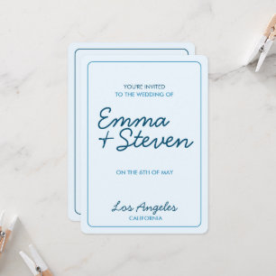 Mariage Blue Modern Invitation