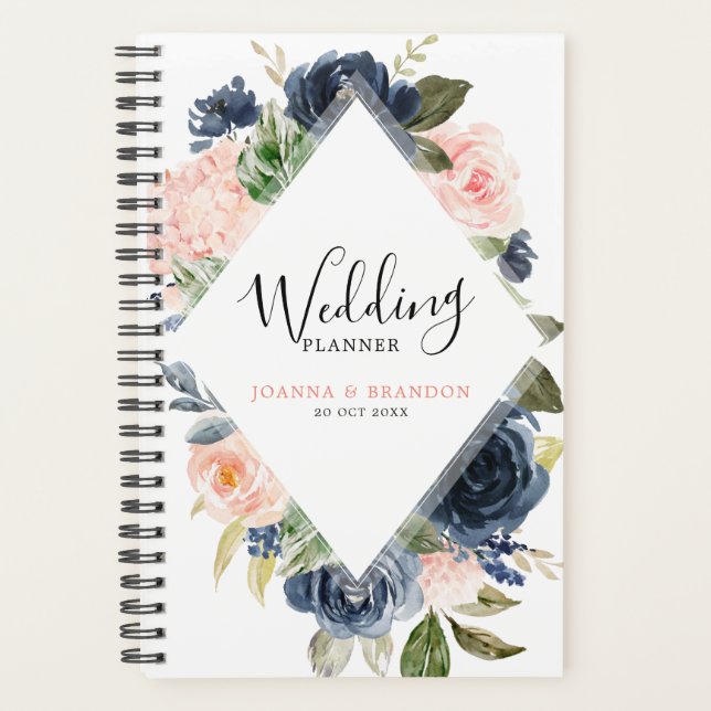 Mariage Boho bleu bleu bleu rose bleu marine (Devant)