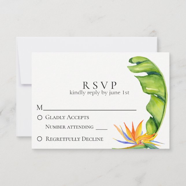 Mariage botanique de l'île tropicale RSVP (Devant)