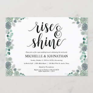 Mariage botanique du désert Carte d'invitation Bru