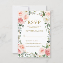 Mariage botanique géométrique rose pâle RSVP
