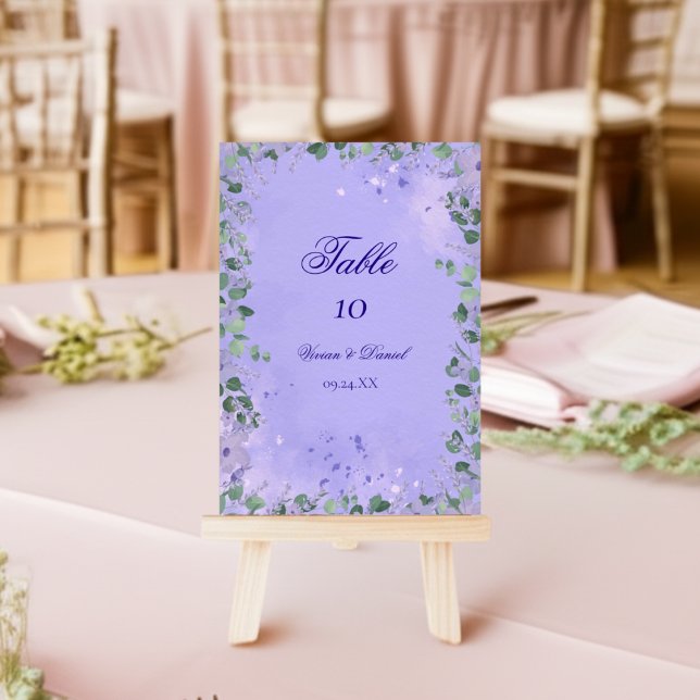 Mariage botanique Lavender Carte Numéro de table (Créateur téléchargé)