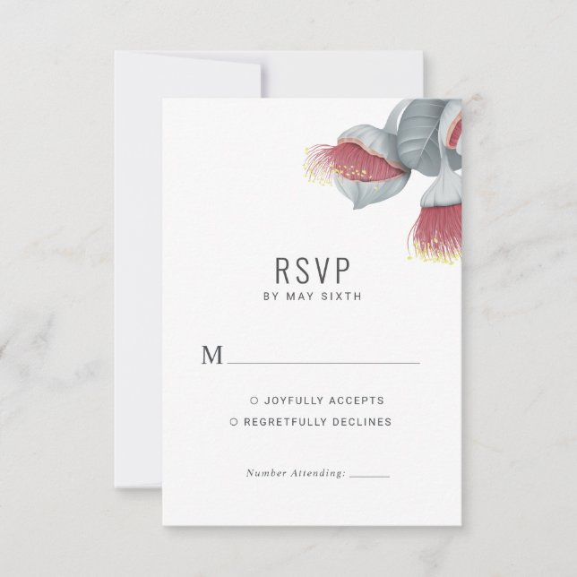 Mariage botanique minimaliste RSVP (Devant)
