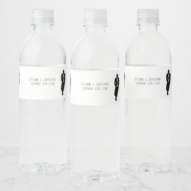 Mariage bouteille d'eau Étiquette mariée (Bouteilles)