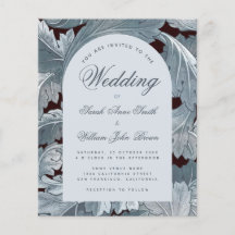 Mariage Budget Arch Gris Feuilles Script Invitatio