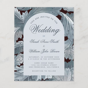 Mariage Budget Arch Gris Feuilles Script Invitatio