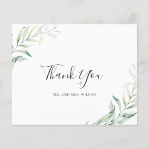 Mariage Budget Sage Eucalyptus Carte de remercieme