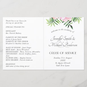Mariage budgétaire Feuille de taille florale rose