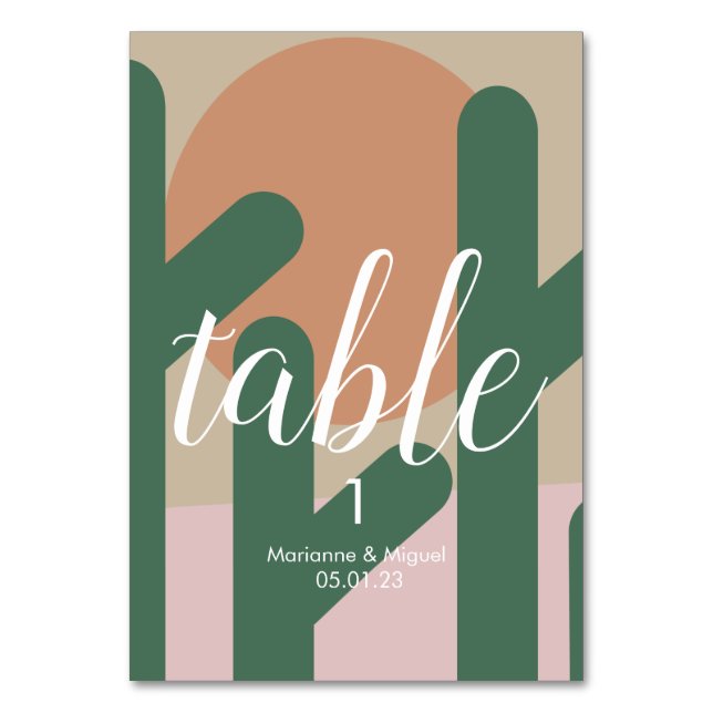 Mariage Cactus Sun Seating Numéro de table (Par défaut)