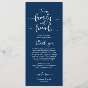 Mariage Cadre Merci, bleu marine, cartes