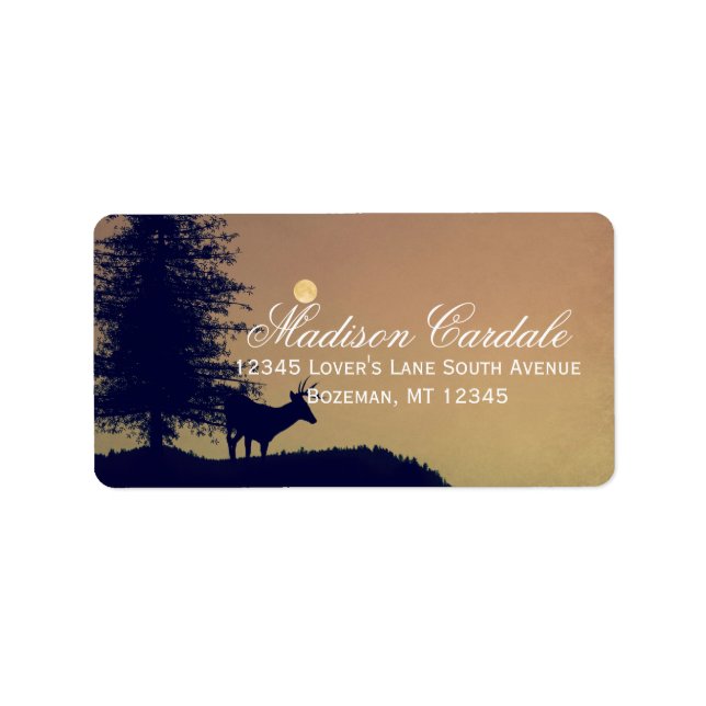 Mariage campagnard Rustique des cerfs Étiquettes d (Devant)
