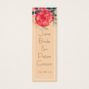 Mariage Carnation vintage, cartes signets souvenir