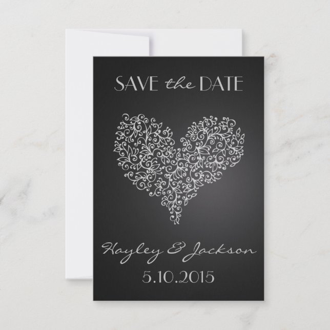 mariage carré gris enregistrer la carte de date "a (Devant)
