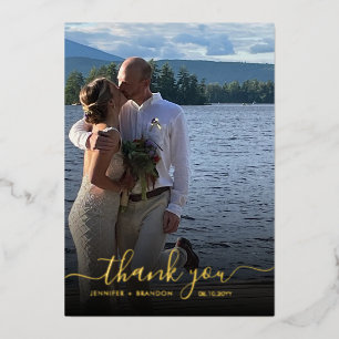 Mariage Carte de remerciements Classy Gold en surc