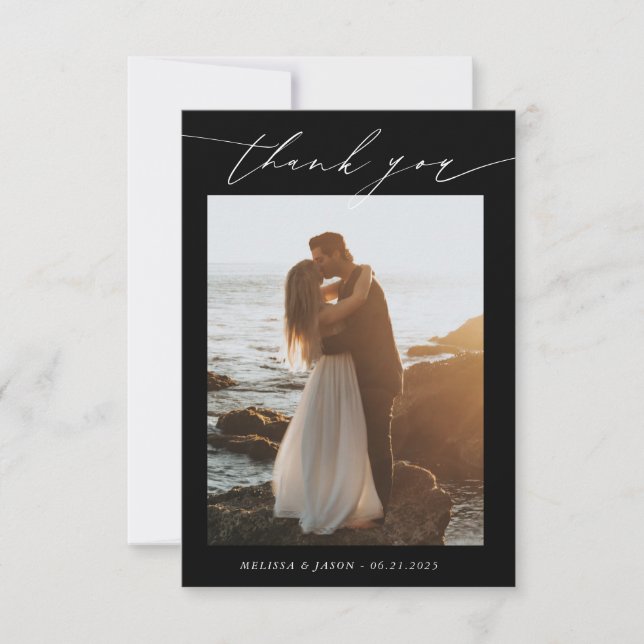 Mariage Carte de remerciements de typographie mari (Devant)