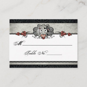Mariage carte noire et grise de Halloween