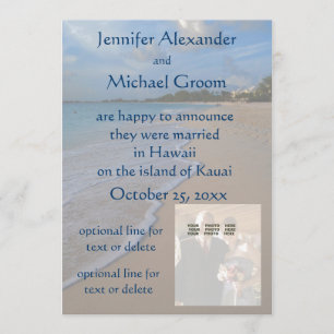 Mariage carte photo Faire-part Plage Plutôt
