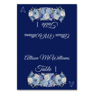 Mariage Carte Place-Aquarelle Fleurs-Volailles-Vol