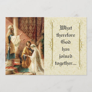 Mariage catholique Mary Joseph Lace Invitation