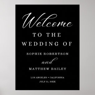 Mariage Celebration Modern Script Welcome Poster