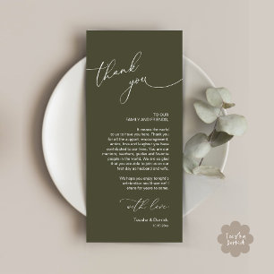 Mariage Celebration Place Setting Carte de remerci