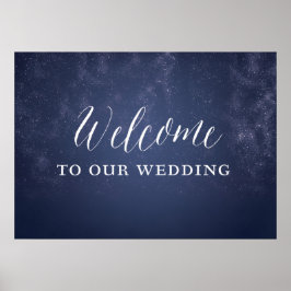 Mariage céleste de nuit Etoiles Affiche de bienven