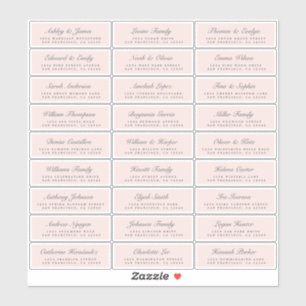 Mariage Chic Pink Étiquettes de adresse invités