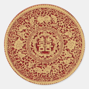 Mariage chinois double autocollants de bonheur