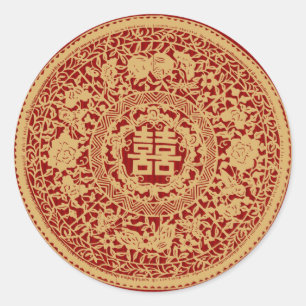 Mariage chinois double autocollants de bonheur