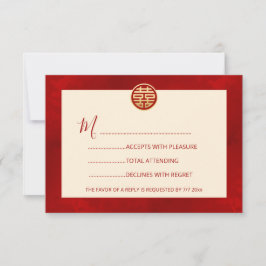 Mariage chinois RSVP Red Modern
