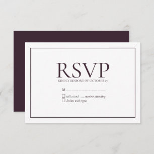 Mariage classique à la prune formelle RSVP
