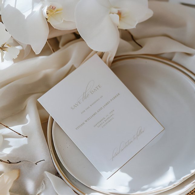 Mariage classique délicat Enregistrer la carte de  (Delicate Classic Wedding Save the Date Card)