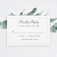 Mariage classique simple élégant RSVP