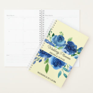 Mariage Client Floral Moderne Bleu Marine
