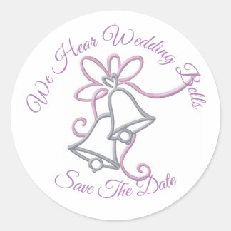 mariage cloches enregistrer la date autocollants