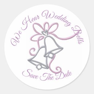 mariage cloches enregistrer la date autocollants