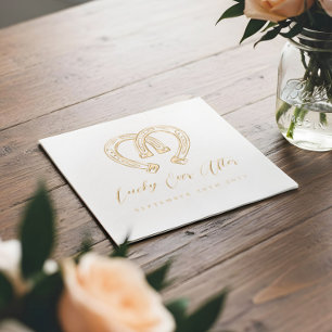 Mariage cœur de fer à cheval rustique Chanceux à j